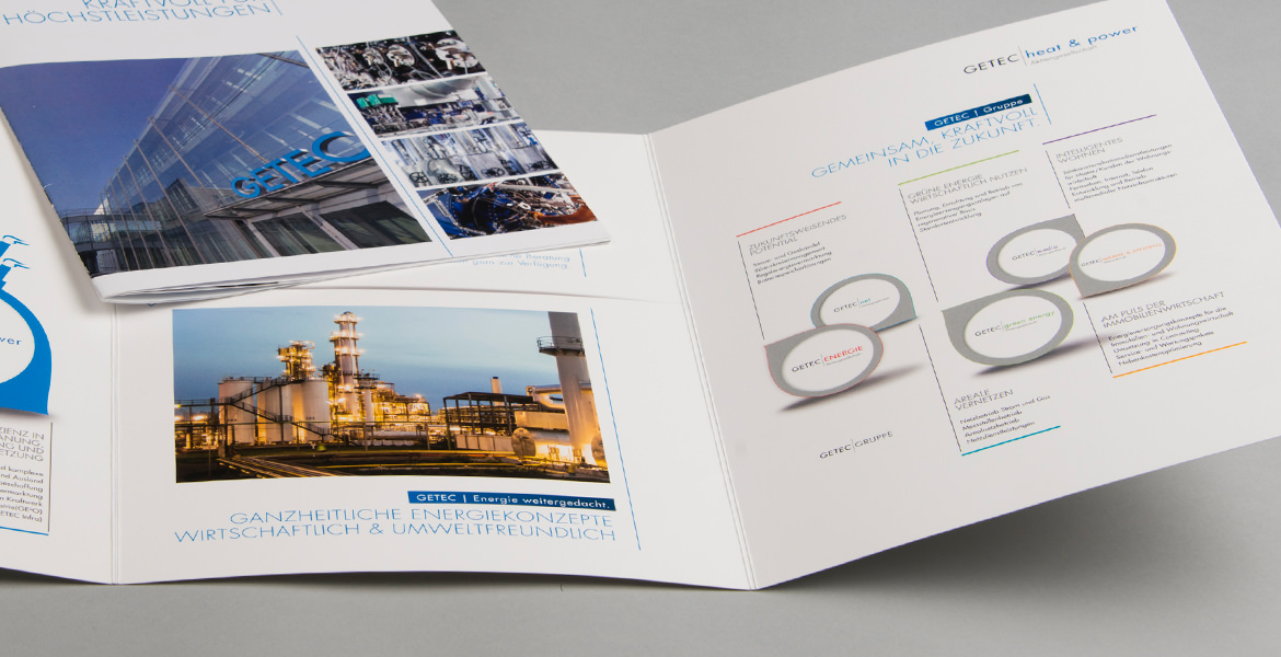 Vertriebsmappe und Imagebroschüre für die G+E GETEC Holding GmbH