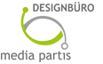 Logo DESIGNBÜRO media partis Magdeburg, Ulrike Wölke, Inhaberin, Kreative Direktion
